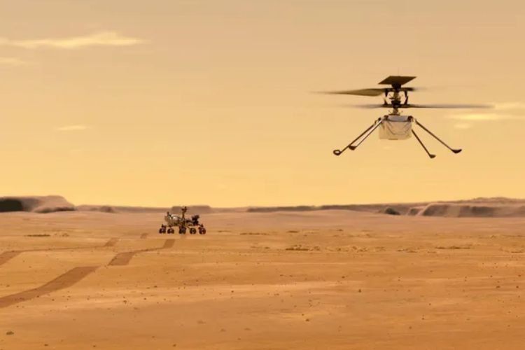 เฮลิคอปเตอร์ Ingenuity Mars ของ NASA เสร็จสิ้นการบินครั้งแรก